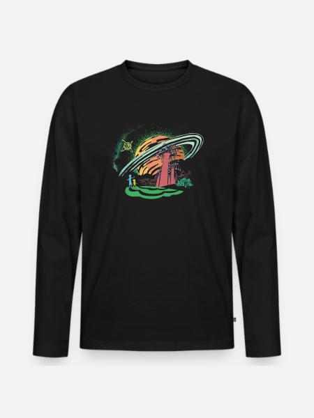 Rick and Morty Dimension 35-C - Men's Premium Organic Long Sleeve Shirt - black
