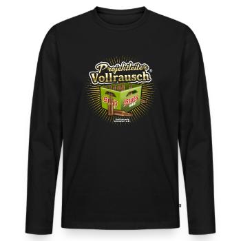 Projektleiter Vollrausch® - Männer Premium Bio Langarmshirt - Schwarz - Vorne - Nico (187cm)