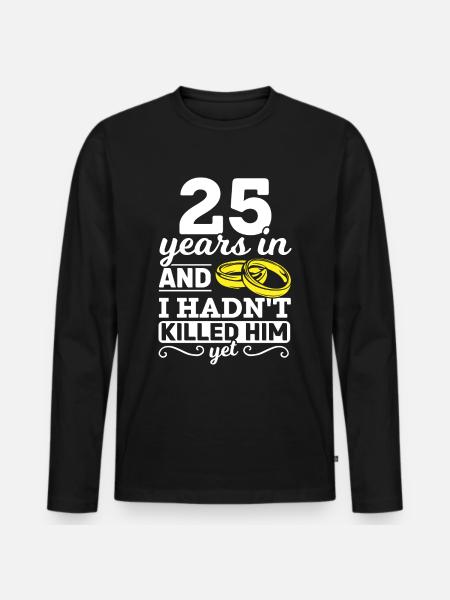 25 Years Silver Wedding Gift - Men's Premium Organic Long Sleeve Shirt - black