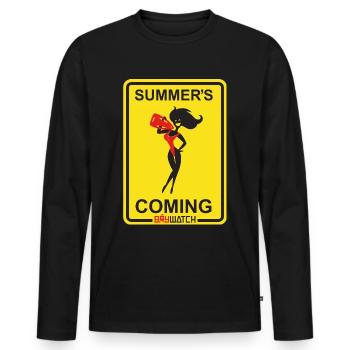 Baywatch Sign Summer´s Coming - Men's Premium Organic Long Sleeve Shirt - black - Front - Nico (187cm)