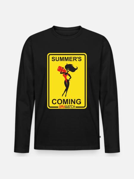 Baywatch Sign Summer´s Coming - Men's Premium Organic Long Sleeve Shirt - black
