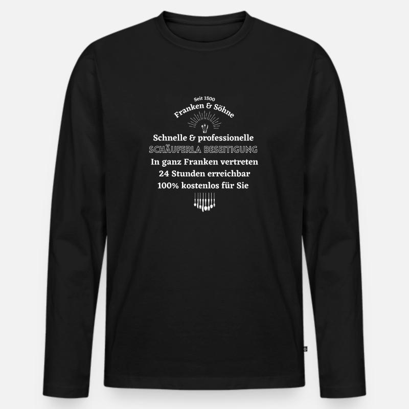Franken & Söhne - Männer Premium Bio Langarmshirt - Schwarz