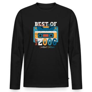17th Birthday Man Cassette May Vintage 2006 - Men's Premium Organic Long Sleeve Shirt - black - Front - Nico (187cm)