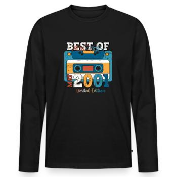 22nd Birthday Man Cassette May Vintage 2001 - Men's Premium Organic Long Sleeve Shirt - black - Front - Nico (187cm)