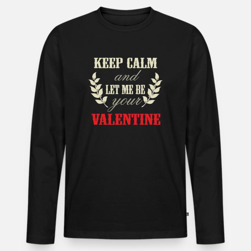 Valentinstag Geschenk - Valentine Calm - RAHMENLO - Männer Premium Bio Langarmshirt - Schwarz