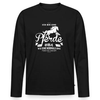Pferde Shirt-Coole Oma - Männer Premium Bio Langarmshirt - Schwarz - Vorne - Nico (187cm)