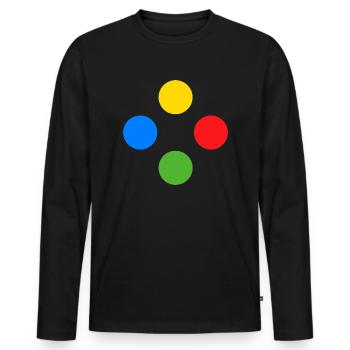 Controller Knobs Gamer Gamer Gaming Console - Men's Premium Organic Long Sleeve Shirt - black - Front - Nico (187cm)