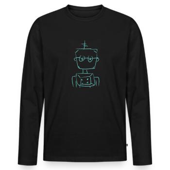 Technologie robotique - T-shirt manches longues Premium bio Homme - noir - Devant - Nico (187cm)