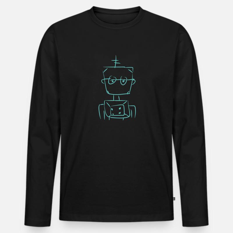 Roboter Technik - Männer Premium Bio Langarmshirt - Schwarz
