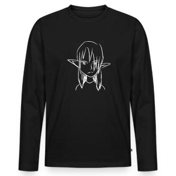 onze anime - T-shirt manches longues Premium bio Homme - noir - Devant - Nico (187cm)