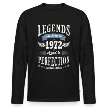 né en 1972 anniversaire 52 ans cadeau légende - T-shirt manches longues Premium bio Homme - noir - Devant - Nico (187cm)