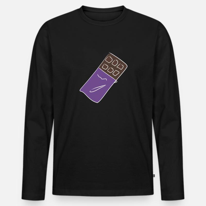 schokolade schoko - Männer Premium Bio Langarmshirt - Schwarz
