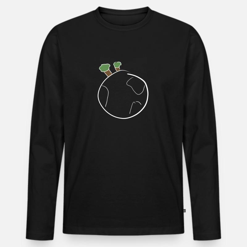 welt kugel - Männer Premium Bio Langarmshirt - Schwarz