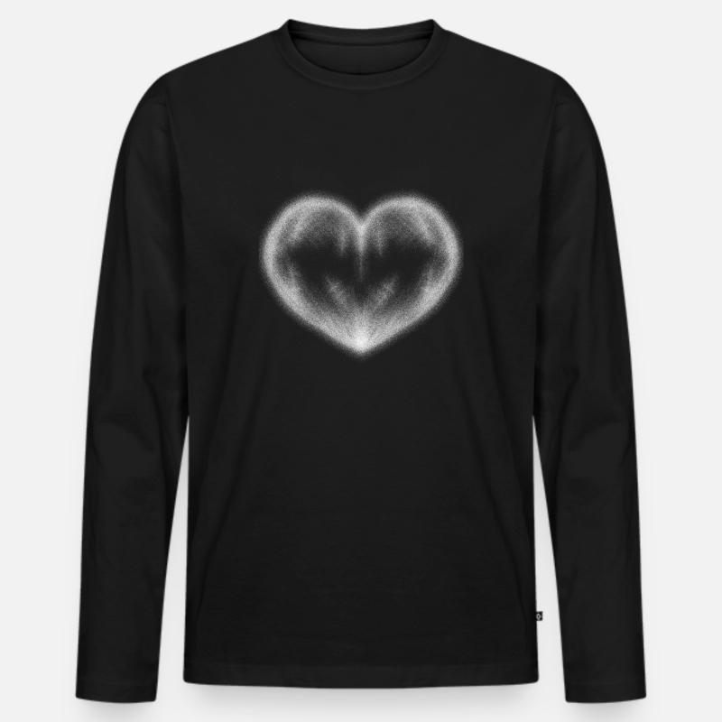 herz punkte - Männer Premium Bio Langarmshirt - Schwarz