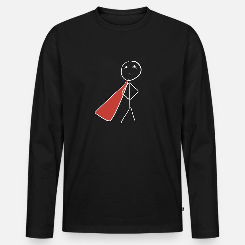 held superheld - Männer Premium Bio Langarmshirt - Schwarz