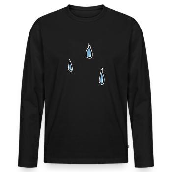 rain water pattern weather drops tears tears - Men's Premium Organic Long Sleeve Shirt - black - Front - Nico (187cm)