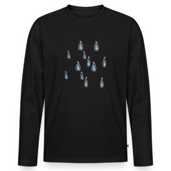 rain water pattern weather drops tears tears - Men's Premium Organic Long Sleeve Shirt - black - Front - Nico (187cm)