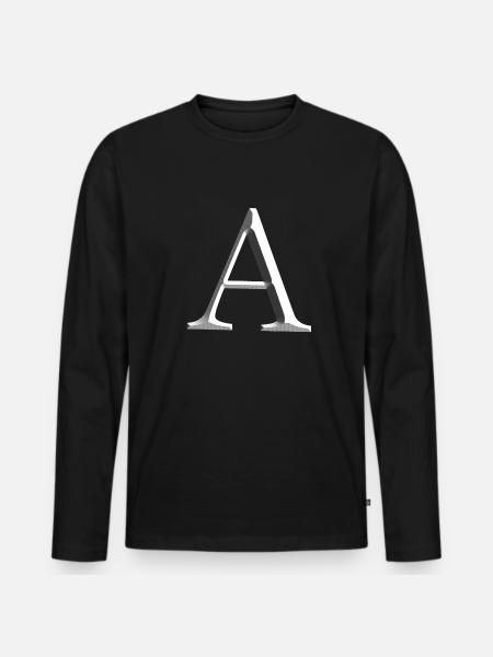 letter a silver metal a - Men's Premium Organic Long Sleeve Shirt - black