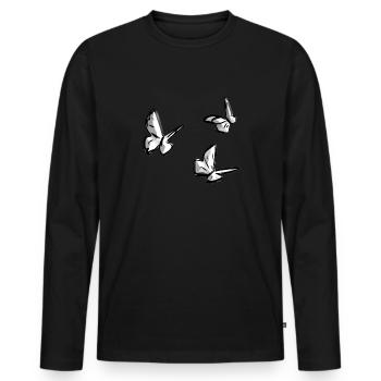 schmetterling tiere tier symbol - Männer Premium Bio Langarmshirt - Schwarz - Vorne - Nico (187cm)