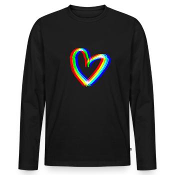herz effekt 3d symbol liebe - Männer Premium Bio Langarmshirt - Schwarz - Vorne - Nico (187cm)