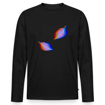 blätter blatt effekt 3d - Männer Premium Bio Langarmshirt - Schwarz - Vorne - Nico (187cm)