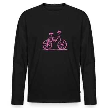 glittering pink bike pink glitter rides - Men's Premium Organic Long Sleeve Shirt - black - Front - Nico (187cm)