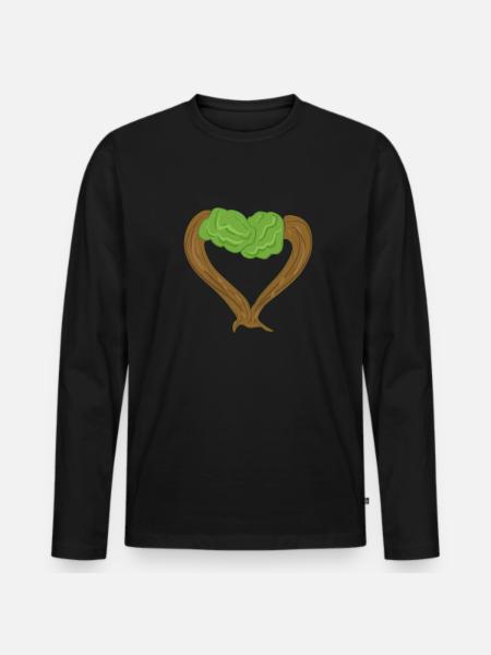 trees heart love nature - Men's Premium Organic Long Sleeve Shirt - black