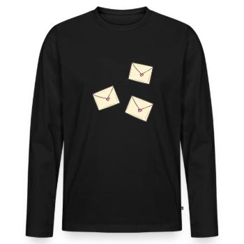 brief herz briefe muster liebe - Männer Premium Bio Langarmshirt - Schwarz - Vorne - Nico (187cm)