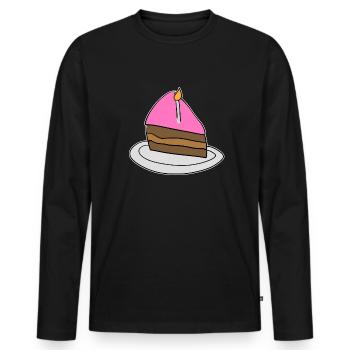 gâteau gâteau symbole d’anniversaire manger - T-shirt manches longues Premium bio Homme - noir - Devant - Nico (187cm)