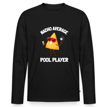 Billard Cue Sports Et Snooker Tournoi - T-shirt manches longues Premium bio Homme - noir - Devant - Nico (187cm)
