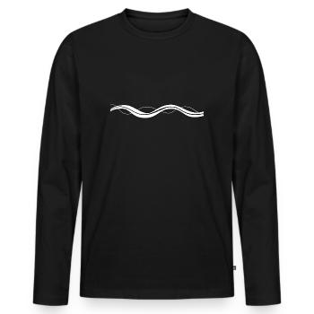 trait d’onde de ligne - T-shirt manches longues Premium bio Homme - noir - Devant - Nico (187cm)