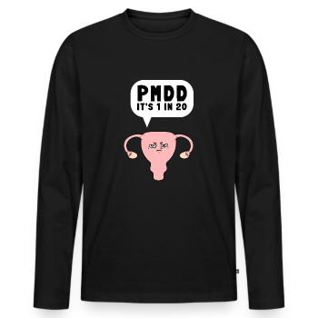 PMDD Awareness Premenstrual Syndrome Menstrual - Männer Premium Bio Langarmshirt - Schwarz - Vorne - Nico (187cm)