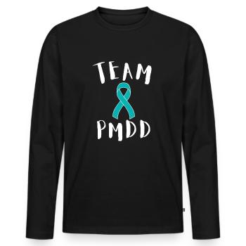 PMDD Awareness Premenstrual Syndrome Menstrual - Männer Premium Bio Langarmshirt - Schwarz - Vorne - Nico (187cm)