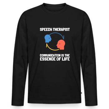 Speech Language Pathologist Speech Therapy SLP - Männer Premium Bio Langarmshirt - Schwarz - Vorne - Nico (187cm)
