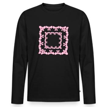 frame square square loop pink - Men's Premium Organic Long Sleeve Shirt - black - Front - Nico (187cm)