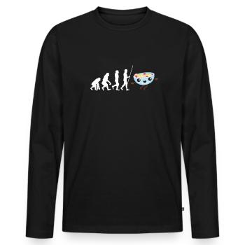 Porridge Cereal Grits Kasha Upma Rice And Oats - Men's Premium Organic Long Sleeve Shirt - black - Front - Nico (187cm)