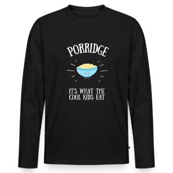 Porridge Cereal Grits Kasha Upma Rice And Oats - Men's Premium Organic Long Sleeve Shirt - black - Front - Nico (187cm)