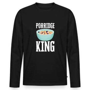 Porridge Cereal Grits Kasha Upma Rice And Oats - Men's Premium Organic Long Sleeve Shirt - black - Front - Nico (187cm)