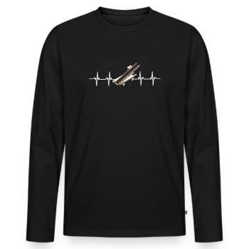 Baggage Handler Airfield Airport Worker - Men's Premium Organic Long Sleeve Shirt - black - Front - Nico (187cm)