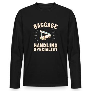 Baggage Handler Airfield Airport Worker - Men's Premium Organic Long Sleeve Shirt - black - Front - Nico (187cm)