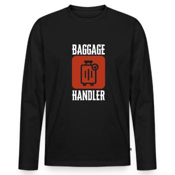 Baggage Handler Airfield Airport Worker - Men's Premium Organic Long Sleeve Shirt - black - Front - Nico (187cm)