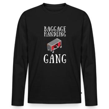 Baggage Handler Airfield Airport Worker - Men's Premium Organic Long Sleeve Shirt - black - Front - Nico (187cm)