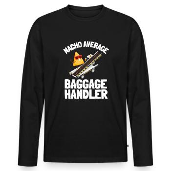 Baggage Handler Airfield Airport Worker - Men's Premium Organic Long Sleeve Shirt - black - Front - Nico (187cm)