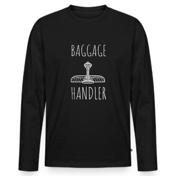 Baggage Handler Airfield Airport Worker - Men's Premium Organic Long Sleeve Shirt - black - Front - Nico (187cm)