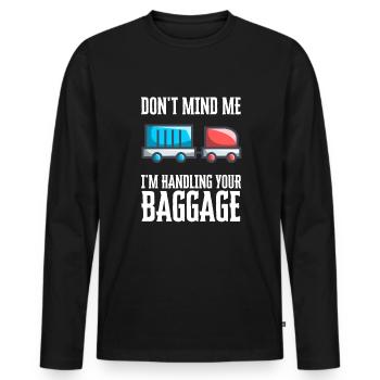 Baggage Handler Airfield Airport Worker - Men's Premium Organic Long Sleeve Shirt - black - Front - Nico (187cm)