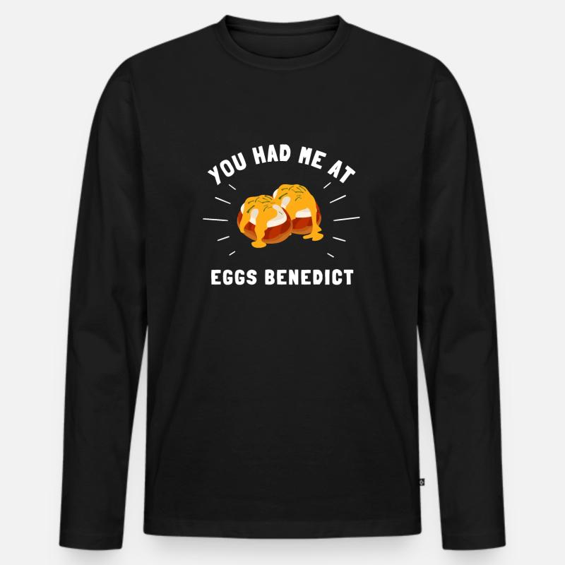 Eggs Benedicts Omelete Breakfast Brunch - Männer Premium Bio Langarmshirt - Schwarz
