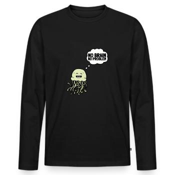 Jelly Fish Medusozoa Marine Biologist Ocean - Männer Premium Bio Langarmshirt - Schwarz - Vorne - Nico (187cm)