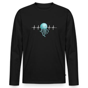 Jelly Fish Medusozoa Marine Biologist Ocean - Männer Premium Bio Langarmshirt - Schwarz - Vorne - Nico (187cm)
