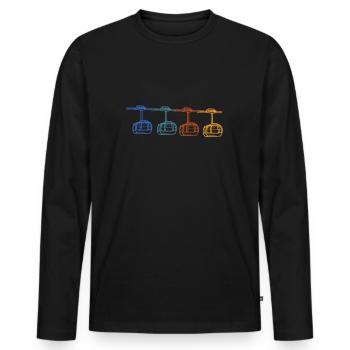 Aerial Tram Tramway Cable Car Cableway Gondola - Men's Premium Organic Long Sleeve Shirt - black - Front - Nico (187cm)