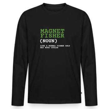 Aimant de pêche Aimant Fisher Pêcheur - T-shirt manches longues Premium bio Homme - noir - Devant - Nico (187cm)
